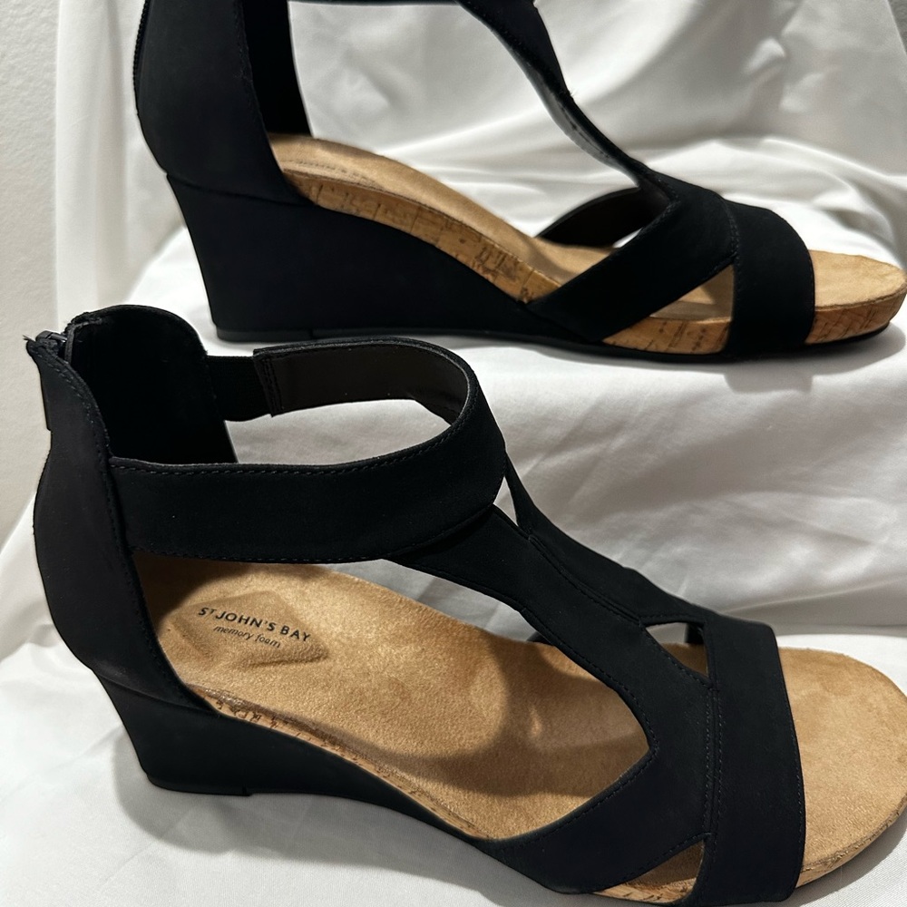 St. John's Bay Black Wedge Shoes for Effortless Elegance